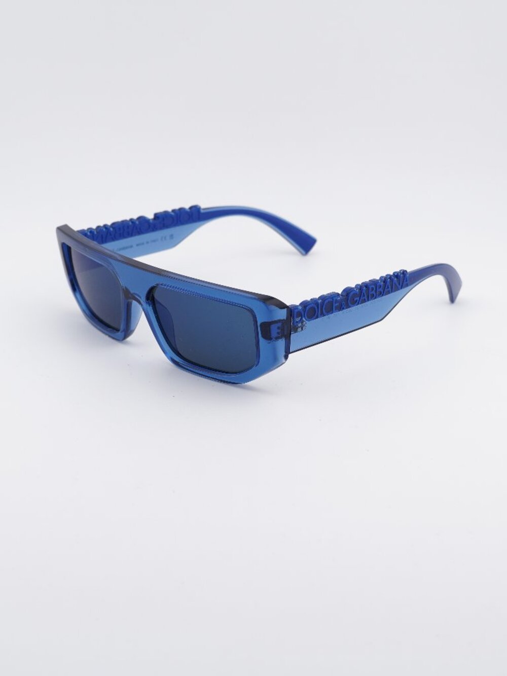 Dolce & Gabbana DG6203 300925 Sunglasses Blue Rectangle Frame, Grey Lenses